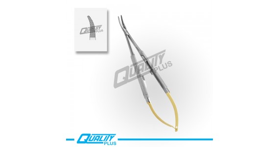 CASTROVIEJO Needle Holder Round Handle Curved 140mm T.C
