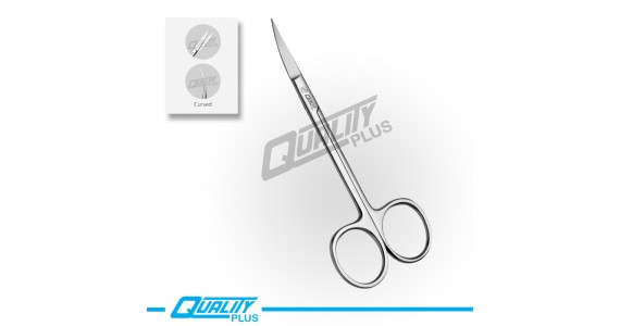Gum scissors, WAGNER, 11.5 cm, sharp-sharp, angled Curved