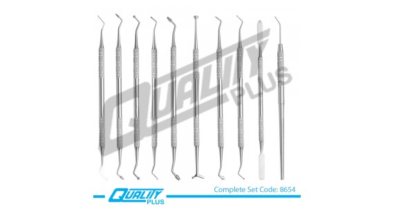 Dental Filling Scaler Solid Handle 10 Pcs Set
