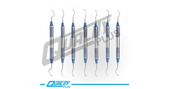 Gracey Curettes SET Hollow Handle BLUE PLASMA COATED 7 Pcs Set