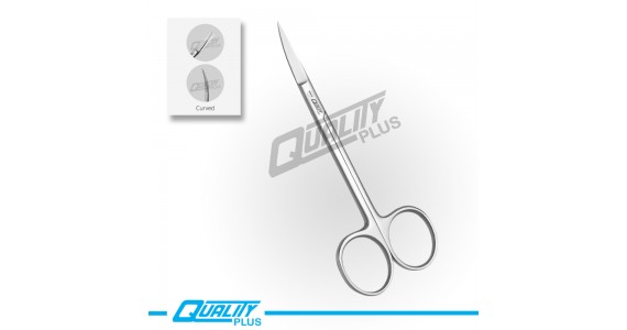 Gum scissors, WAGNER, 11.5 cm, sharp-sharp, angled Serrated Curved