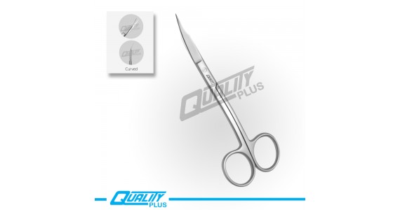 Gum scissors, GOLDMANN-FOX, 13,5 cm, sharp-sharp, S-shape Serrated Curved